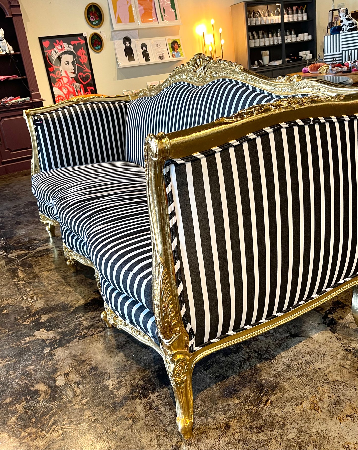 Gilded Striped Sofa