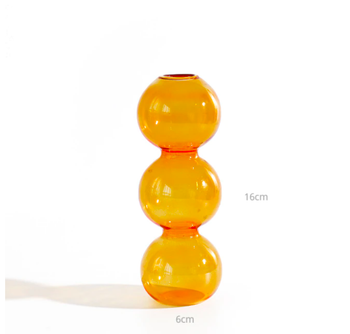 Bubble Shape Glass Vase - Orange small