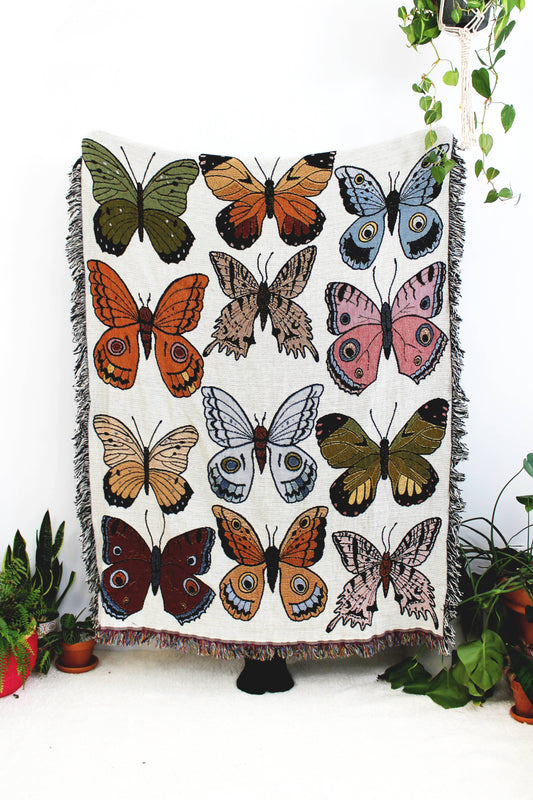 Butterfly tapestry blanket -