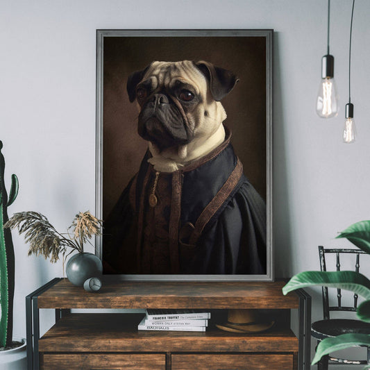 Pug Dog Portrait Print - 0