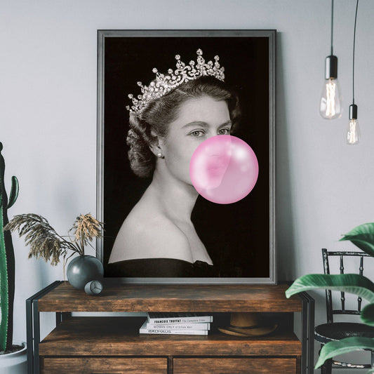 Queen Blowing Bubblegum Print - 0