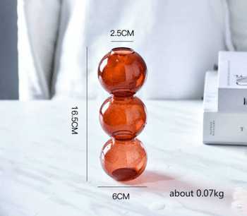Bubble Shape Glass Vase - Brown Small
