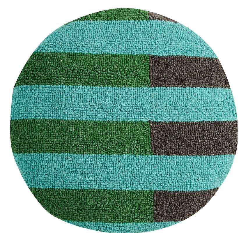 Round Wool Hooked Pillow