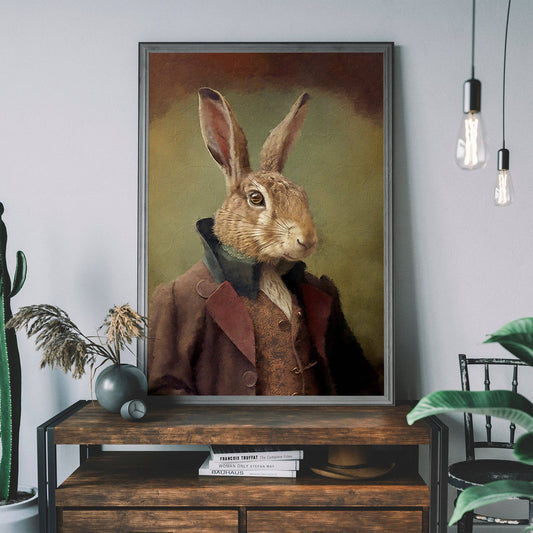 Hare Animal Head Print