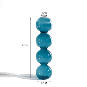 Bubble Shape Glass Vase - Blue Large