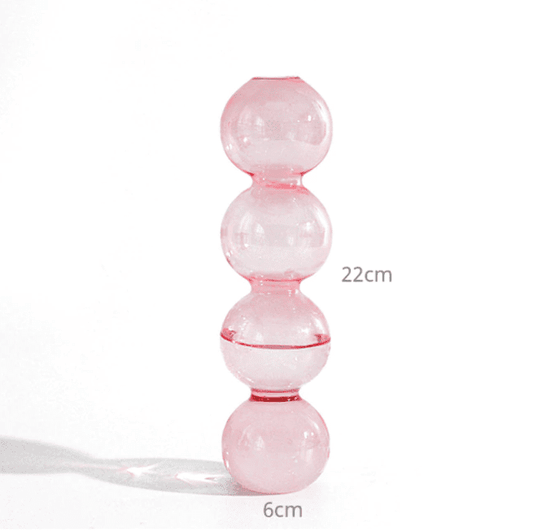 Bubble Shape Glass Vase - Pink Large
