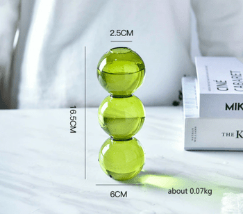 Bubble Shape Glass Vase - Green Small