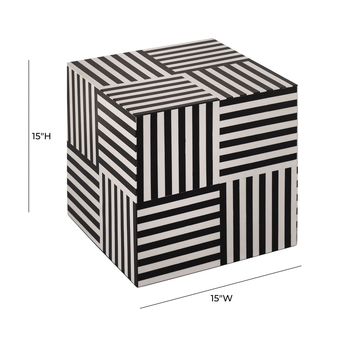 geometric cube side table measurements