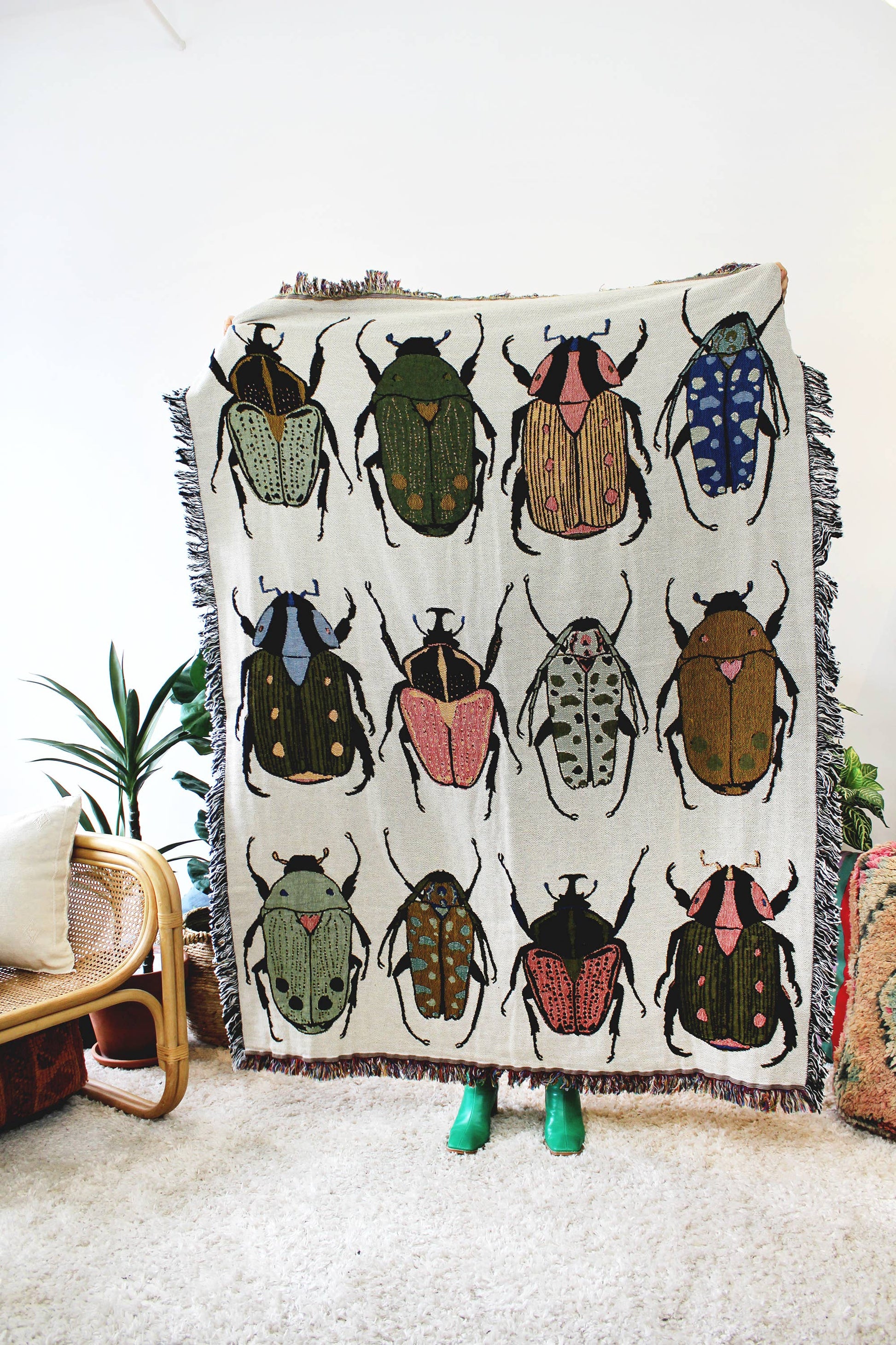 Beetle Party Tapestry Blanket