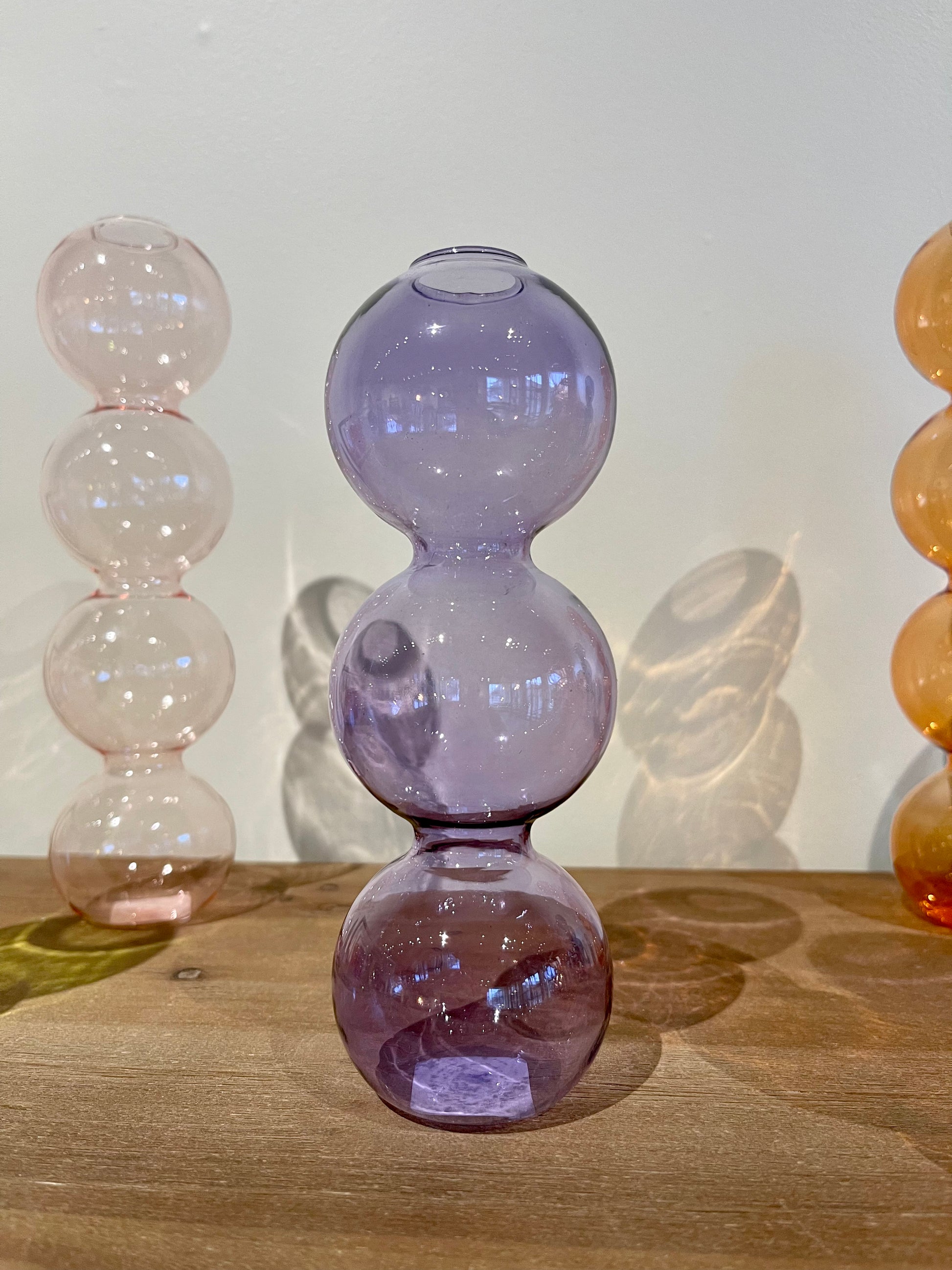 Bubble Shape Glass Vase - Purple Small